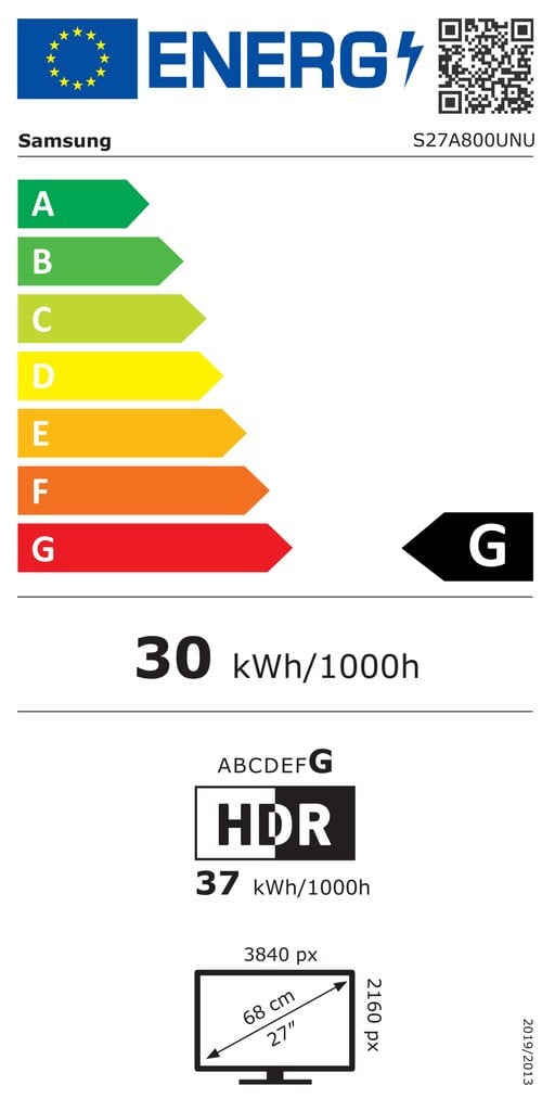 LCD monitors|SAMSUNG|S27A800UNU|27"|4K|Panelis IPS|3840x2160|16:9|60Hz|60 ms|5 ms|Garmoņi|Pivot|Regulējams augstums|Nosvēršanās|Krāsa melna|LS27A800UN cena un informācija | Monitori | 220.lv