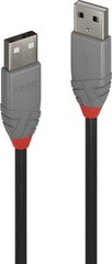 Кабель Lindy USB2 A-A 2M/Anthra 36693 цена и информация | Кабели для телефонов | 220.lv
