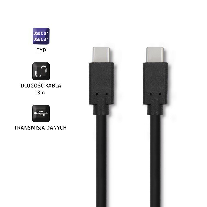 Qoltec USB 3.1 C tipa vīrs USB 3.1 C tipa vīrs cena un informācija | Savienotājkabeļi | 220.lv