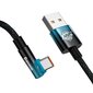 Baseus Elbow USB to USB-C 100W 2m angled cable (black-blue) cena un informācija | Savienotājkabeļi | 220.lv