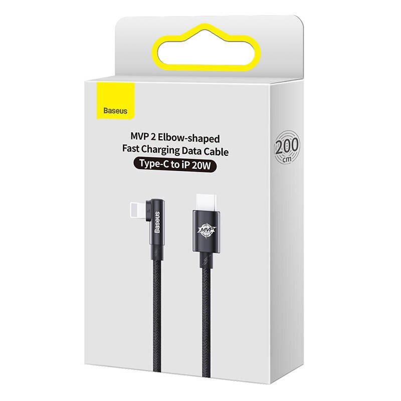 Baseus USB-C to Lightning MVP 20W 2m Cable (Black) cena un informācija | Savienotājkabeļi | 220.lv