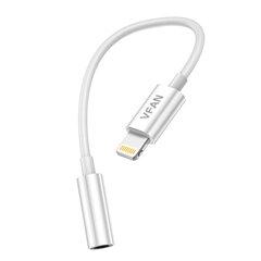 Vipfan L07 Lightning to mini jack 3.5 мм AUX cable, 10cм (white) цена и информация | Кабели для телефонов | 220.lv