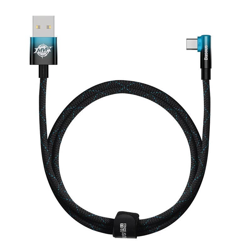 Baseus Elbow 1m 100W USB to USB-C angled cable (black-blue) cena un informācija | Savienotājkabeļi | 220.lv