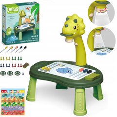 Zīmēšanas projektors ar galdu "Zaļais triceraptors dinozaurs" + galda spēlēs цена и информация | Развивающие игрушки | 220.lv