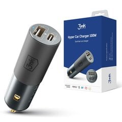 Автомобильная зарядка 3mk Hyper Car Charger 100W 1xUSB-C + 1xUSB-A цена и информация | Зарядные устройства для телефонов | 220.lv