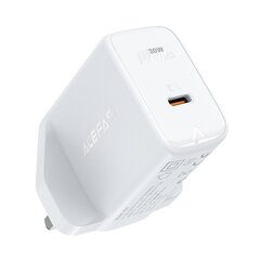 Acefast GaN wall charger (UK plug) USB Type C 30W, Power Delivery, PPS, Q3 3.0, AFC, FCP white (A24 UK white) cena un informācija | Lādētāji un adapteri | 220.lv