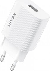 Vipfan E01 tīkla lādētājs, 1x USB, 2.4A + USB-C kabelis (balts) cena un informācija | Lādētāji un adapteri | 220.lv