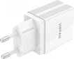 Vipfan E02 sienas lādētājs, 2x USB, 2.1A (balts) cena un informācija | Lādētāji un adapteri | 220.lv