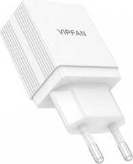 Vipfan E02 sienas lādētājs, 2x USB, 2.1A (balts) cena un informācija | Lādētāji un adapteri | 220.lv