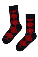 Мужские элегантные хлопковые носки тёмно-синего цвета с английским ромбическим узором красного цвета TUESDAY цена и информация | Мужские носки | 220.lv