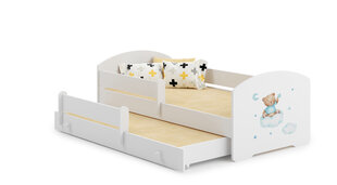 Bērnu gulta Pepe II Barrier Teddy Bear and Cloud 160x80cm cena un informācija | Bērnu gultas | 220.lv
