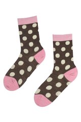 Носки коричневого цвета из мериносовой шерсти с узором в горошек BROWN DOTS цена и информация | Женские носки | 220.lv