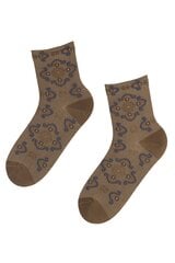 Хлопковые носки бежевого цвета с изящным орнаментальным рисунком AURELIA цена и информация | Женские носки | 220.lv