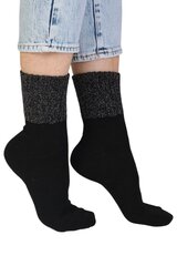 Тёплые носки чёрного цвета из шерсти альпака с блестящей кромкой ALPAKAVILLASED цена и информация | Женские носки | 220.lv