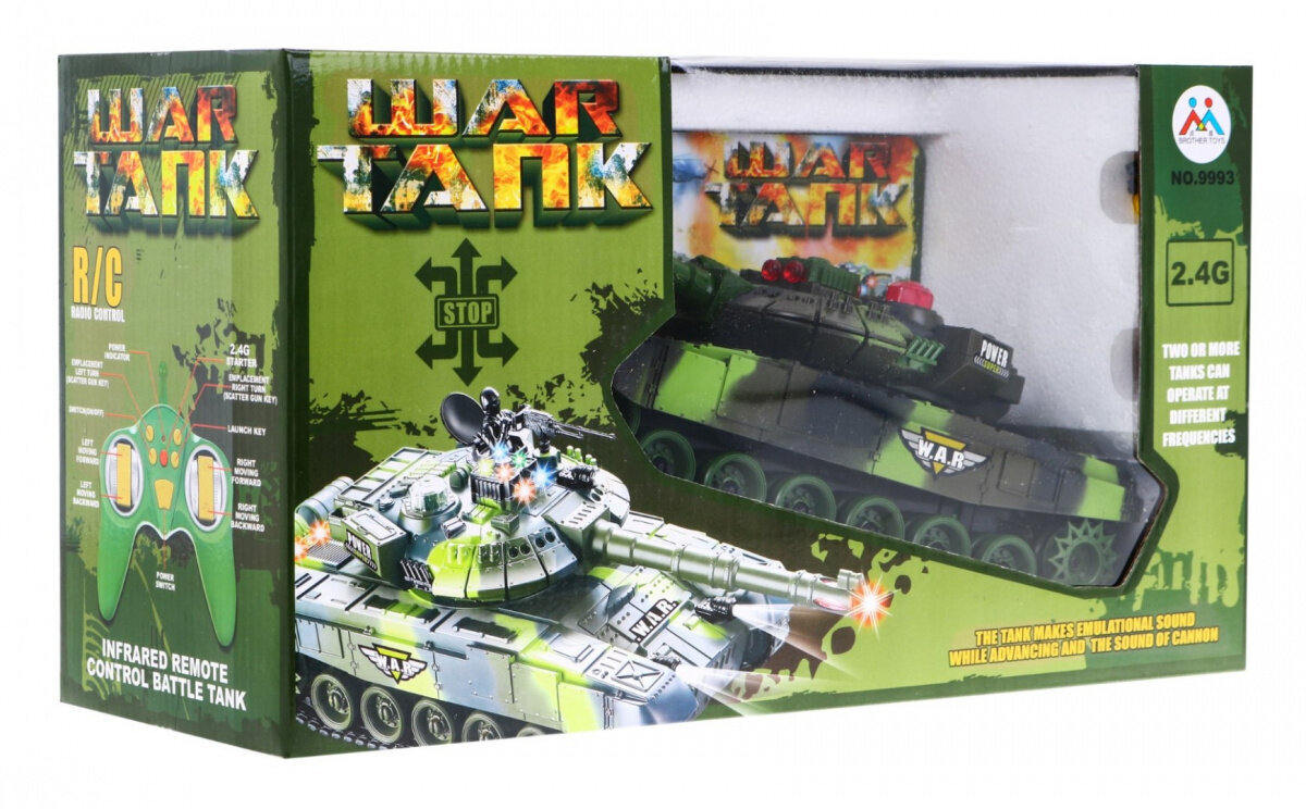 Tālvadības pults vadāms tanks - War Tank cena un informācija | Rotaļlietas zēniem | 220.lv
