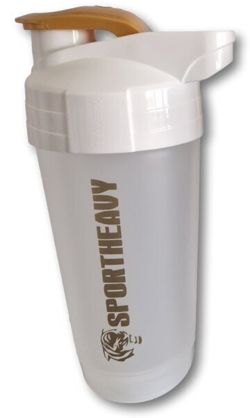 Sportheavy Tumbler Sheiker 700 ml - caurspīdīgs-balts-zelta vāks цена и информация | Ūdens pudeles | 220.lv