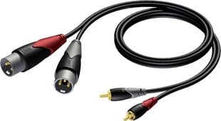 Procab CLA701/3, XLR/RCA, 3 m cena un informācija | Kabeļi un vadi | 220.lv