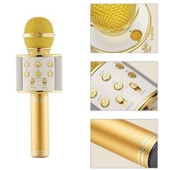 WS-858 bezvadu karaoke mikrofons - Bluetooth rokas skaļrunis, zelta цена и информация | Микрофоны | 220.lv