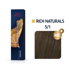 Matu krāsa Wella Koleston Perfect Me+ - Rich Naturals, 5/1 Light Brown Ash , 60 ml cena un informācija | Matu krāsas | 220.lv