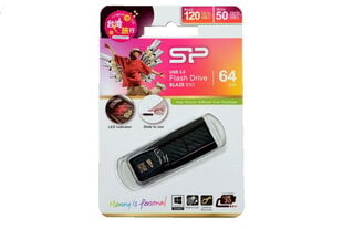 Silicon Power флэшка 64GB Blaze B50 USB 3.0, черная цена и информация | USB накопители | 220.lv