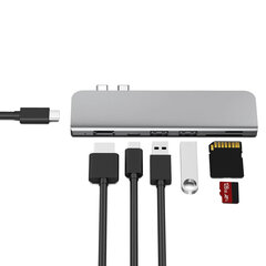 USB-C-хаб Multi-port 4K + SD-считыватель 7 в 1  цена и информация | Адаптеры и USB разветвители | 220.lv