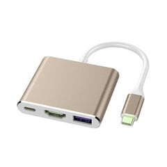 3 в 1 Адаптер USB-C Digital AV Multiport — Золотой цена и информация | Адаптеры и USB разветвители | 220.lv