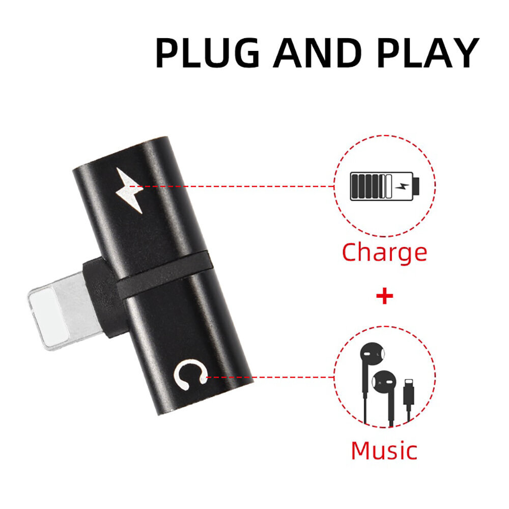 Lightning adapteris – 2x Lightning Music and Charge cena un informācija | Adapteri un USB centrmezgli | 220.lv