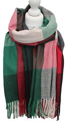 Клетчатый шарф, зелено-красный цена и информация | Женские шарфы, платки | 220.lv