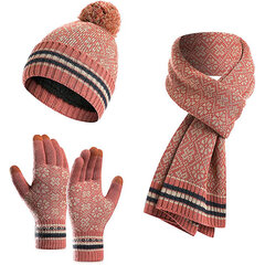 Комплект Need 4You шапка, шарф и перчатки, розовый цена и информация | Женские шапки | 220.lv