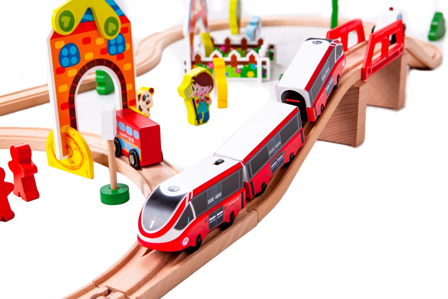 Koka sliedes un Ecotoys vilciens ar akumulatoru cena un informācija | Rotaļlietas zēniem | 220.lv