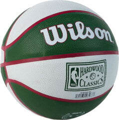 Баскетбольный мяч Wilson NBA Team Retro Milwaukee Bucks Mini Ball, размер 3 цена и информация | Баскетбольные мячи | 220.lv