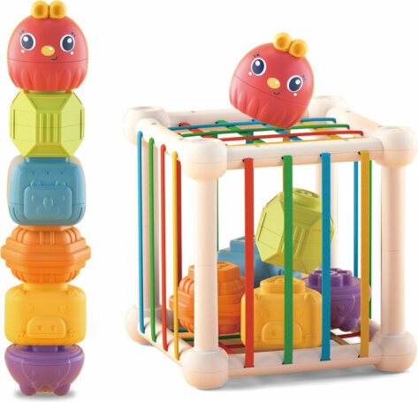 Woopie Flexible Sensor Cube Šķirotājs Bērniem + Grabulis 7gab. cena un informācija | Attīstošās rotaļlietas | 220.lv