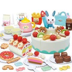 Woopie Konditorejas izstrādājumi - Dzimšanas dienas kūka griešanai + tējas komplekts 85 gab. cena un informācija | Rotaļlietas meitenēm | 220.lv