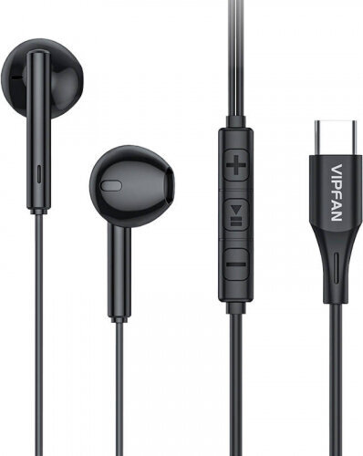 Vipfan M18 vadu ausīs ievietojamas austiņas, USB-C (melnas) cena un informācija | Austiņas | 220.lv