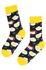 Хлопковые носки чёрного цвета с изображением аппетитной яичницы на завтрак BREAKFAST цена и информация | Мужские носки | 220.lv