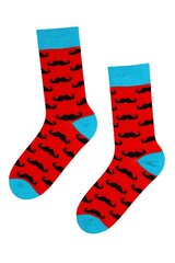 Мужские элегантные хлопковые носки красного цвета с изображением джентльменских усов чёрного цвета PELLE  цена и информация | Мужские носки | 220.lv