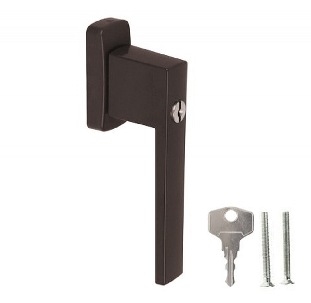 Loga rokturis ar slēdzeni un pogu, taisnstūrveida, brūns цена и информация | Durvju rokturi | 220.lv