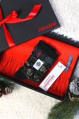 Подарочная коробка с оранжевым шарфом из шерсти альпаки и черными носками MIINA для женщин 100401ORANGE+MIINABLACK-36-40 цена и информация | Женские носки | 220.lv