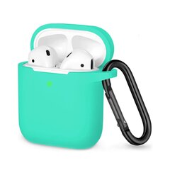 Silikona apvalks ar āķi priekš Airpods 1,2 – Piparmētru zaļa цена и информация | Аксессуары для наушников | 220.lv