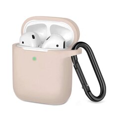 Silikona apvalks ar āķi priekš Airpods 1,2 – Pink Sand цена и информация | Аксессуары для наушников | 220.lv