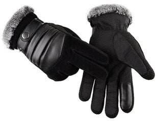 Перчатки мужские зимние KR74, черные цена и информация | Мужские шарфы, шапки, перчатки | 220.lv