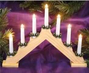 Ziemassvētku svečturis ar lampiņām cena un informācija | Ziemassvētku dekorācijas | 220.lv
