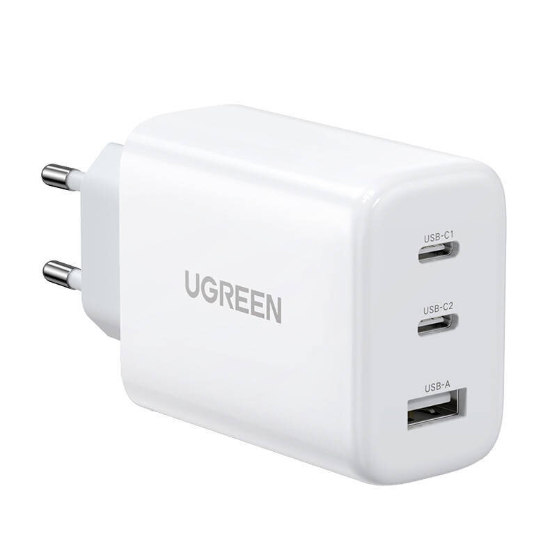 Ugreen Sienas lādētājs CD275, 2x USB-C, 1x USB, 65W (balts) cena un informācija | Lādētāji un adapteri | 220.lv