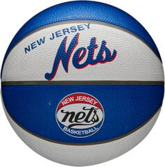 Баскетбольный мяч Wilson NBA Team Retro Brooklyn Nets Mini Ball WTB3200XBBRO цена и информация | Баскетбольные мячи | 220.lv