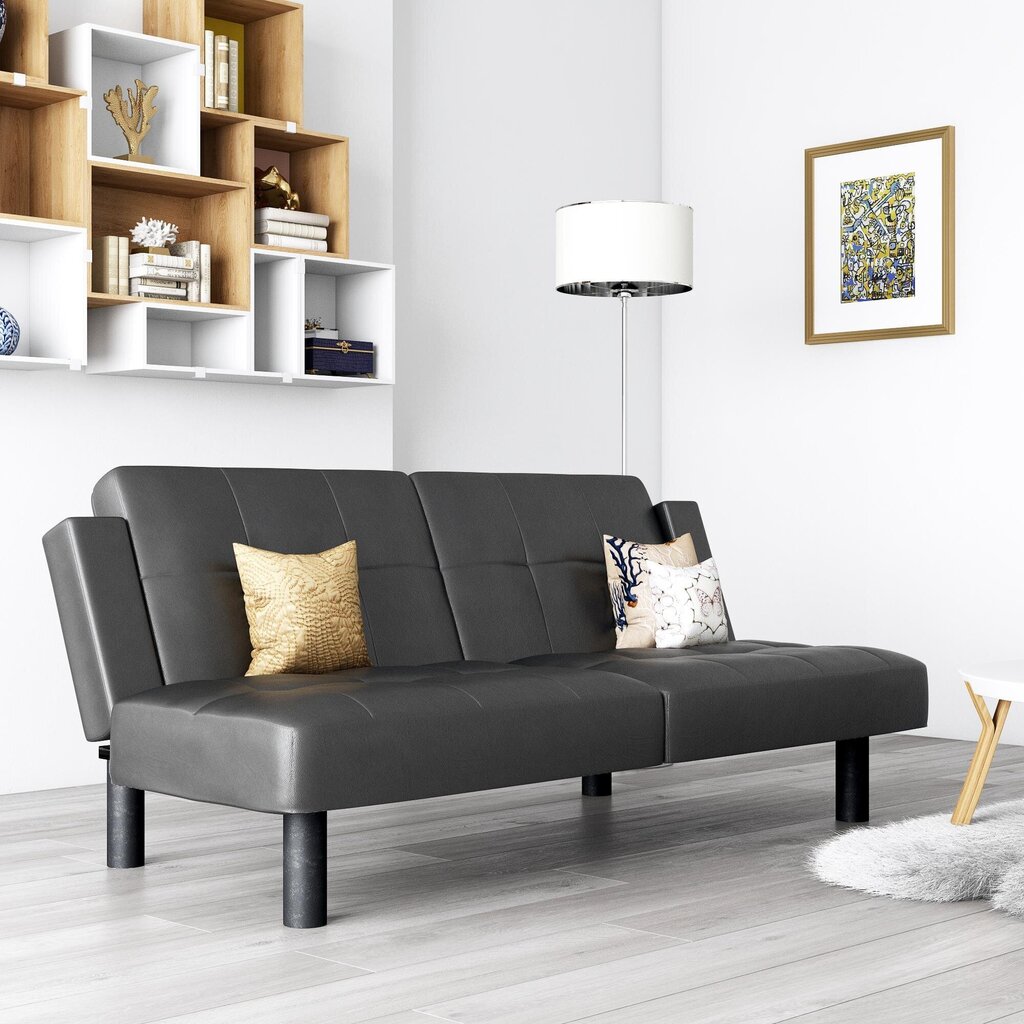 Dīvāns Dorel Home Upholstered, melns cena un informācija | Dīvāni | 220.lv