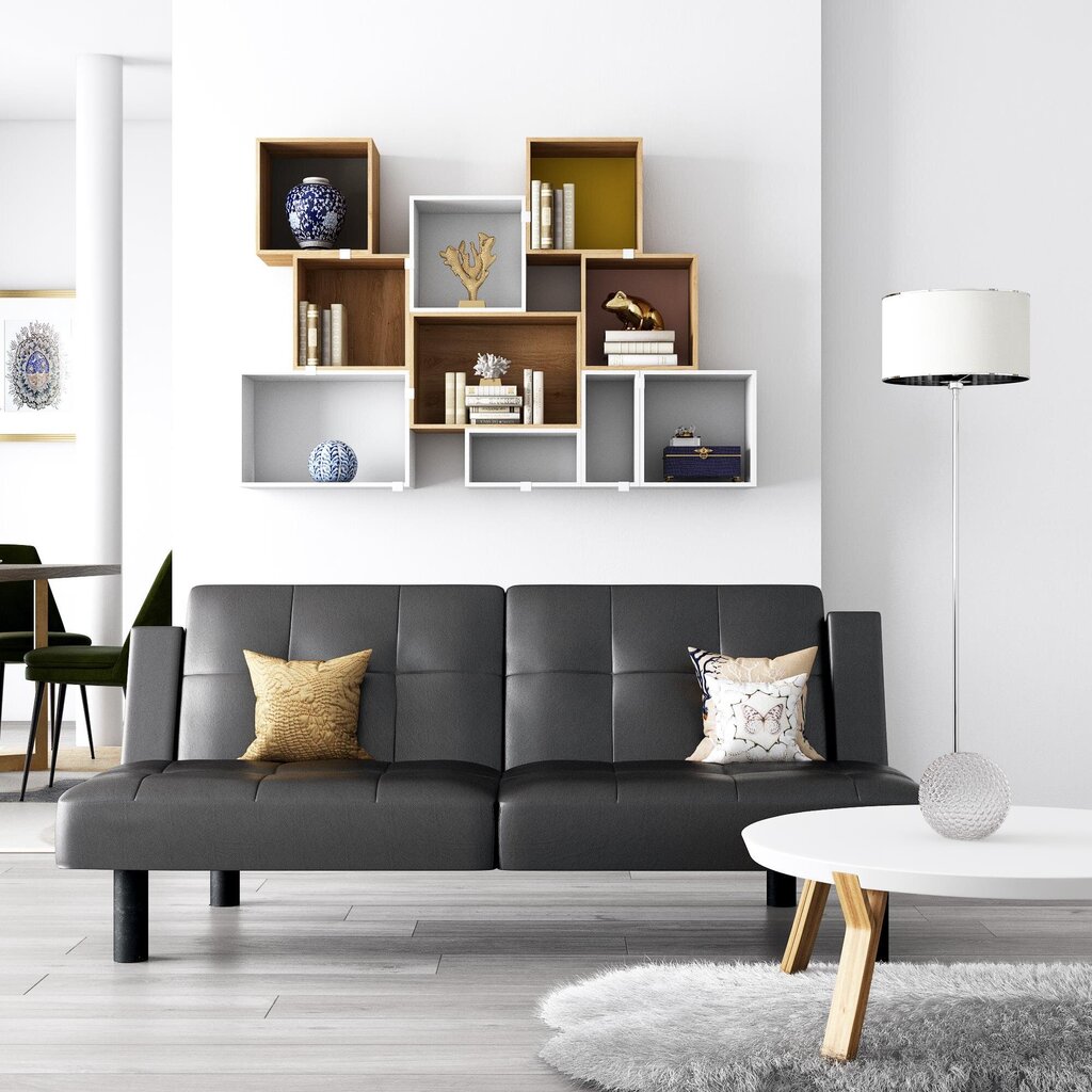 Dīvāns Dorel Home Upholstered, melns cena un informācija | Dīvāni | 220.lv