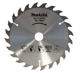 D-03333 T.C.T. Zāģripa 165X2X20mm 20° T24 Makita cena un informācija | Rokas instrumenti | 220.lv