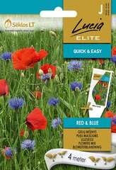 Puķu sēklu maisījum red&blue (poppy+centaurea) цена и информация | Lucia Elite Товары для сада | 220.lv