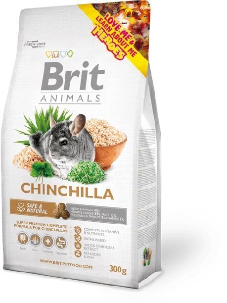 Šinšillu Barība Brit Animals Chinchilla 300 G цена и информация | Barība grauzējiem | 220.lv