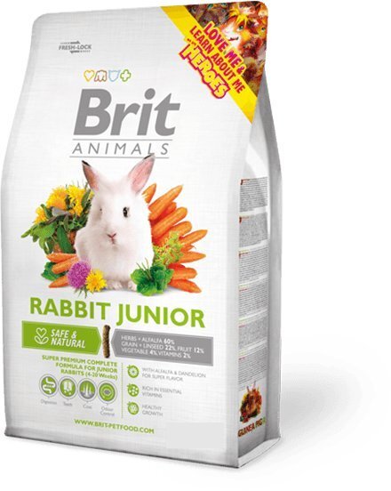 Trušu Barība Brit Animals Rabbit Junior 1,5 Kg цена и информация | Barība grauzējiem | 220.lv